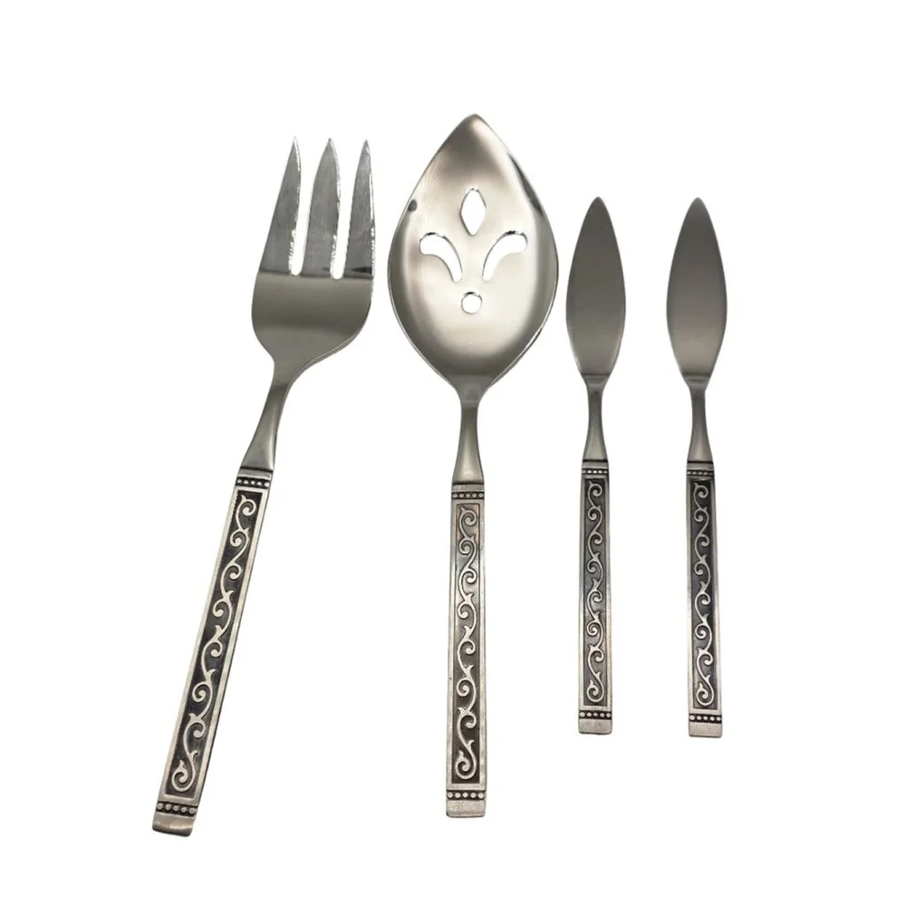Oneida Silver & Black Stainless Steel Serving Utensils One Size